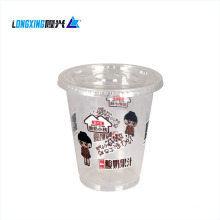manufacturer wholesale food grade disposable 12 oz custom logo printed clear plastic boba tea cup